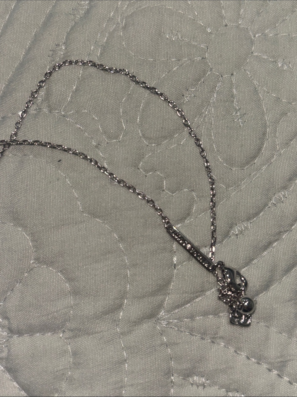 Kendra Scott Silver Necklace with Black-and-White Checkered Flags Pendant - Picture 3 of 6